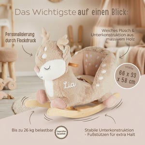 Rocking Horse, Rocking Animal, Kids and Baby, Rocking Deer, Baby Rocker, Nursery Decor, Baby Rocking Toy image 4