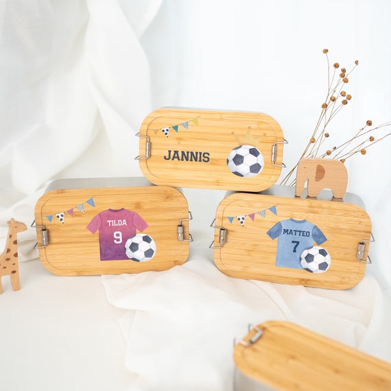 Brotdose Fussball, Brotdose Junge, Schulanfang Junge, Kindergarten Junge, Brotdose Kinder Personalisiert, Einschulung Geschenk, Fussball