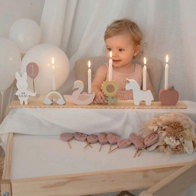 Geburtstagsdekoration Zahlen, Geburtstagsparty Tischdeko, 1. Geburtstag, Geburtstagszug mit Kerzen, Erster Geburtstag, Kindergeburtstag image 3