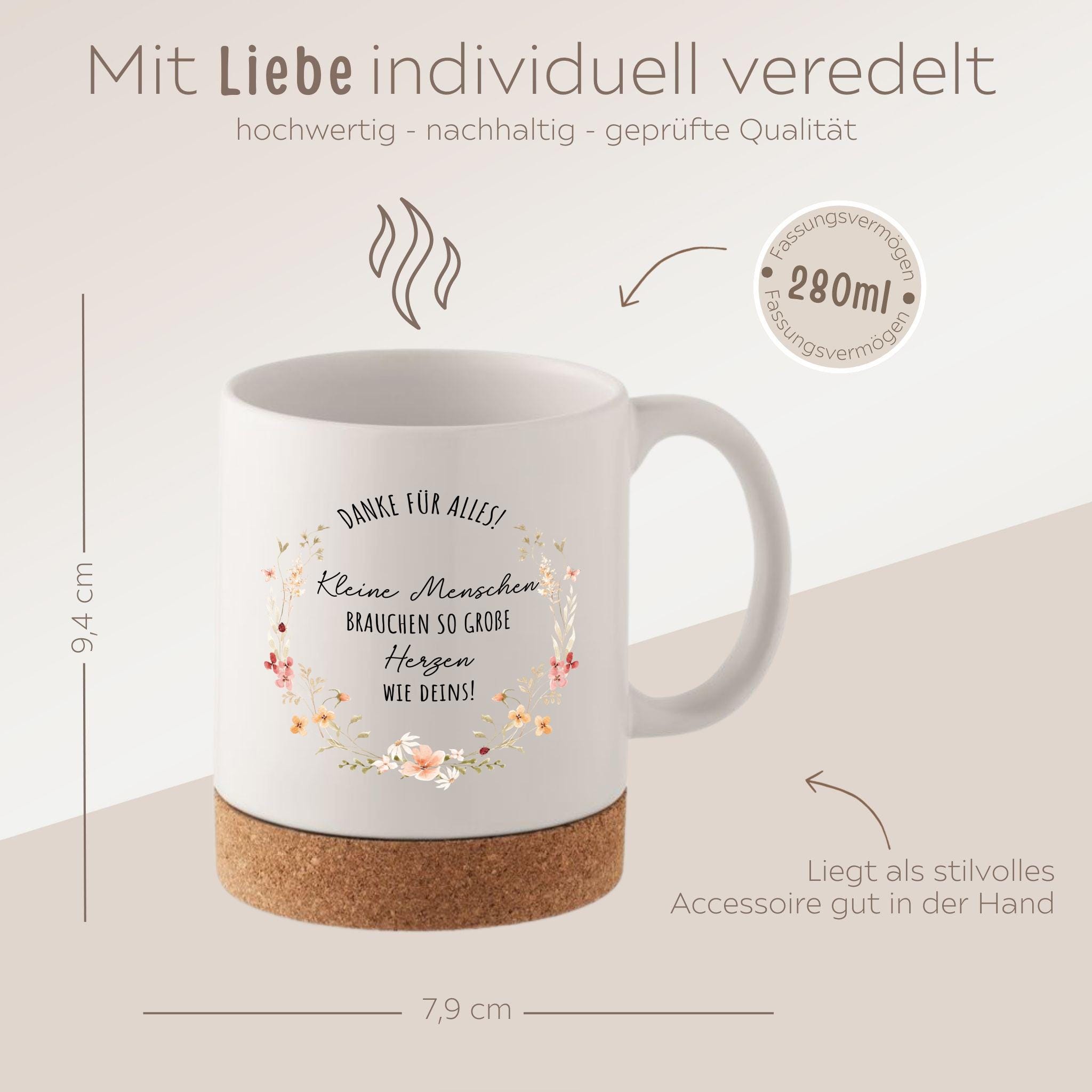 Tazza Regalo Per Insegnante – Grazie Per Tutto, Con Coperchio E Cucchiaio Dorato, 400 Ml, Nero Marmorizzato