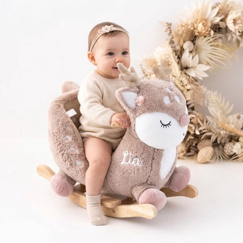 Rocking Horse, Rocking Animal, Kids and Baby, Rocking Deer, Baby Rocker, Nursery Decor, Baby Rocking Toy image 3