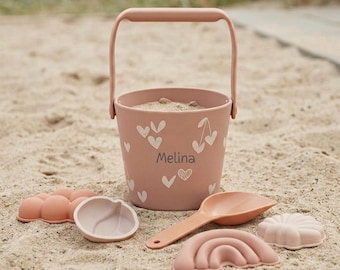 Jouets de sable en silicone, jouets de plage, cadeau pour enfants, jouets aquatiques, jouets pour bac à sable, ensemble seau à sable, moules à pelles