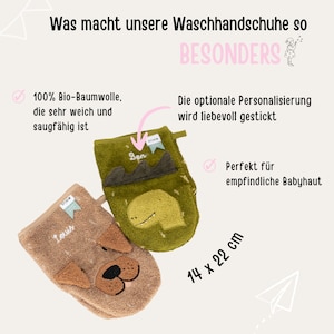 Waschlappen Baby, Baby Waschhandschuh, Babywaschlappen, Babygeschenk, Geburt Geschenk, Baby Badetuch Bild 7