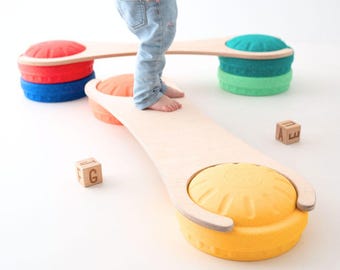 Balancierstein Brücke, Zubehör kompatibel mit Stapelstein, Abenteuerbrücke passend für Stapelstein®, Stapelwelt, Balanceboard