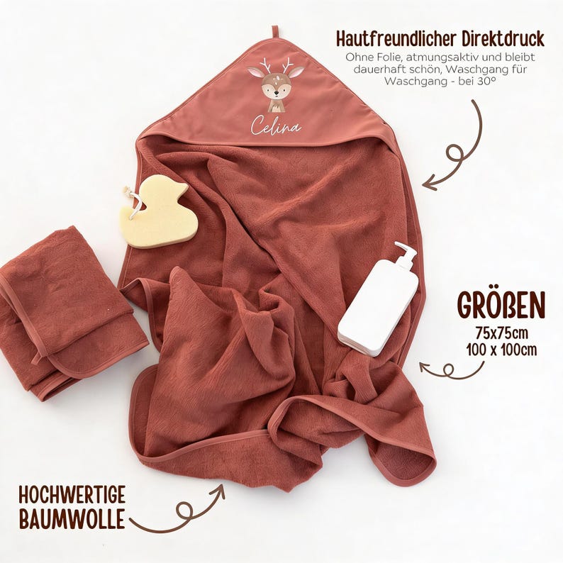 Hooded Towel with Name, Baby Gift, Baby Towel, Newborn Gift, Personalized Towel, Baby Bath Towel, Towel for Babies image 2