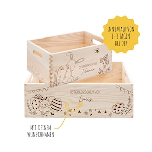 Osterkiste aus Holz, Osternest, Ostern, Osterkorb, Osterkiste Gravur, Osterkörbchen personalisiert, Osternest Box, Osternst Holz
