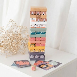 Wackelturm, Wackelturm Spiel, Gesellschaftsspiel, Spiel für Kinder, Geschenk 4 Jahre, Geschenke für Kinder, Spielzeug zum verschenken