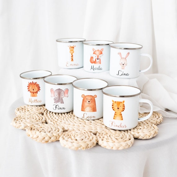 Emaille Tasse Kinder, Babygeschenk, Emaille Tasse, Kindertasse, Tasse Kinder, Becher personalisiert, Mugs, 1. Geburtstag Geschenk