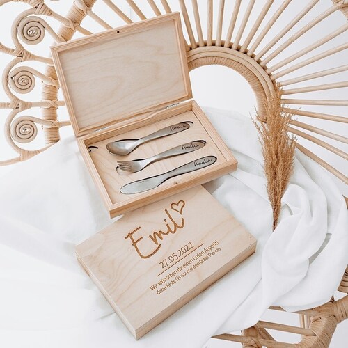 Children's cutlery with engraving, baptism, personalized children's cutlery, children's tableware, cutlery set for children, cutlery engraved for children, picnic cutlery