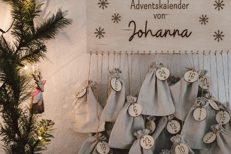 Adventskalender personalisiert, Adventskalender zum befüllen, Adventskalender Holz, Adventskalender Kinder, Weihnachtskalender Bild 3