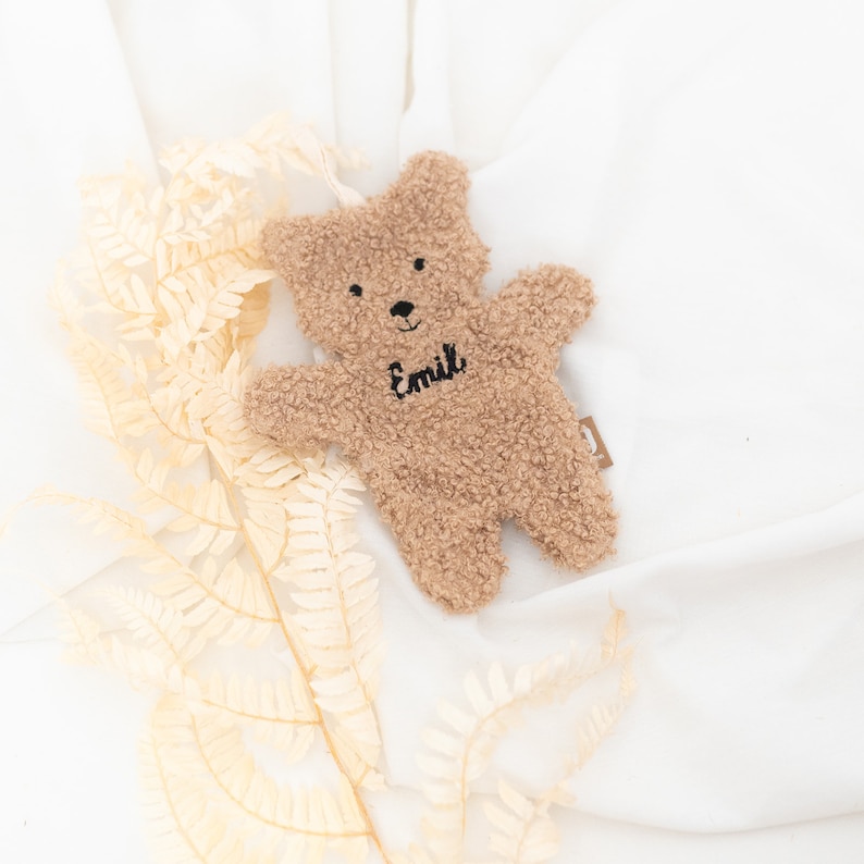 Teddybär Schmusetuch, Schmusetuch, Schmusetier Baby, Kuscheltuch Teddy, Babygeschenk Geburt, Teddybär personalisiert, Schnuffeltuch Bär Bär dunkelbraun