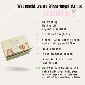 Erinnerungskiste Baby, Erinnerungsbox Baby, Erinnerungskiste, Babygeschenk Geburt, Holzkiste personalisiert, Kids and Baby immagine 5