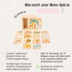 Montessori Spielzeug, Kids Gift, Memo Spiel, Kinder Geschenk, Kinder Spielzeug, Kleinkind Geschenk, Memo Safari, Taufe Bild 6