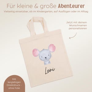 Kindergarten, personalized bags, spare clothes, children's jute bags, children's gym bags, sports bags, children's fabric bags, fabric bags Maus