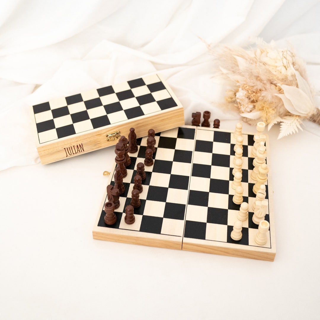 Buntes Schachspiel Aus Holz - Montessori Spielzeug Ab 4 Jahre