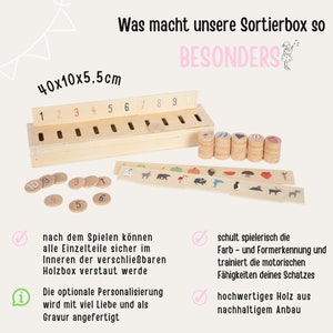 Montessori Spielzeug, Kids Gift, Bildersortierbox, Kinder Geschenk, Kinder Spielzeug, Kleinkind Geschenk, 3. Geburtstag, Taufe, Ostern Kind Bild 9