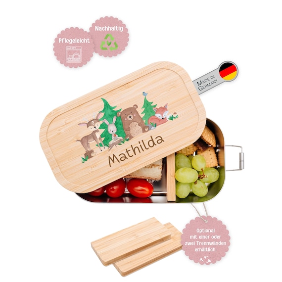 Brotdose, Brotdose Waldtiere, Kinderbrotdose, Butterbrotdose, Snackbox, Kleine Brotdose, Lunchbox, Kindergeschenke