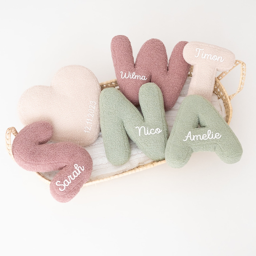 Fouriding Plüsch Buchstaben Kissen - Alphabet Kissen 38x30cm