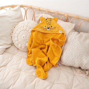 Kapuzenhandtuch mit Namen, Baby Handtuch, Babygeschenke, Kapuzenhandtuch Baby, Babygeschenk personalisiert, Badetuch Baby Leopard