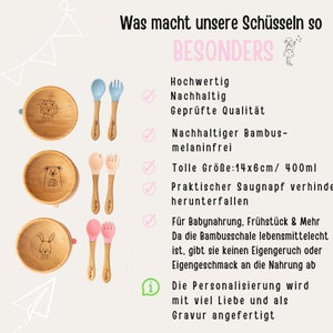 Taufgeschenk, Kinderbesteck, Kindergeschirr, Babyteller, Kinderteller, Babygeschenk Geburt, Essgeschirr Baby, Baby Schüssel Bild 9