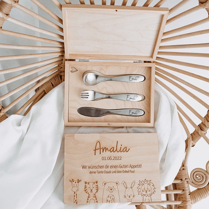 Children's cutlery with engraving, baptism, children's cutlery personalized, children's tableware, cutlery set child, cutlery engraved children image 4