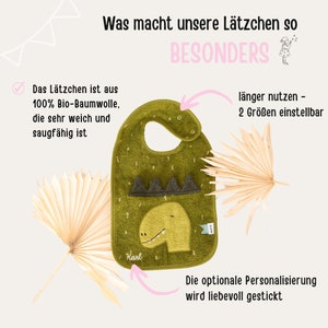 Lätzchen personalisiert, Baby Lätzchen, Lätzchen mit Namen, Lätzchen Hund, Latz Kinder, Handtuch Lätzchen, Bio Lätzchen Bild 8