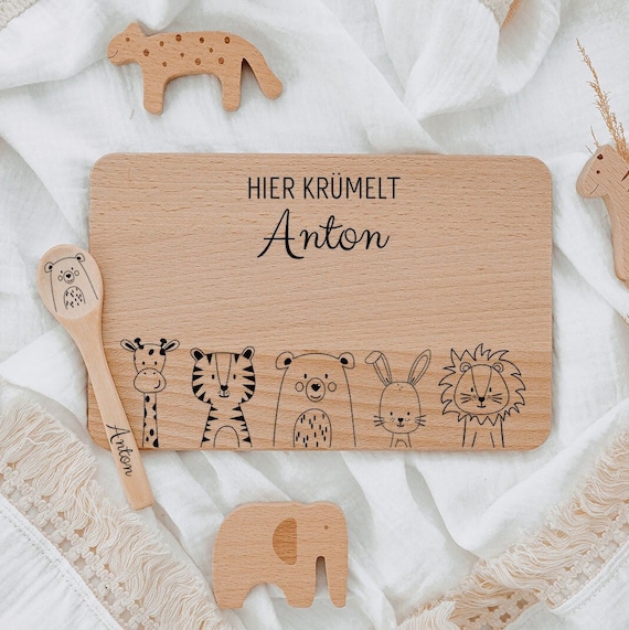 Personalisiertes Vesperbrettchen Mit Name – Motiv „Pferd“, 20x25 Cm, Spülmaschinengeeignet, Aus Kunststoff