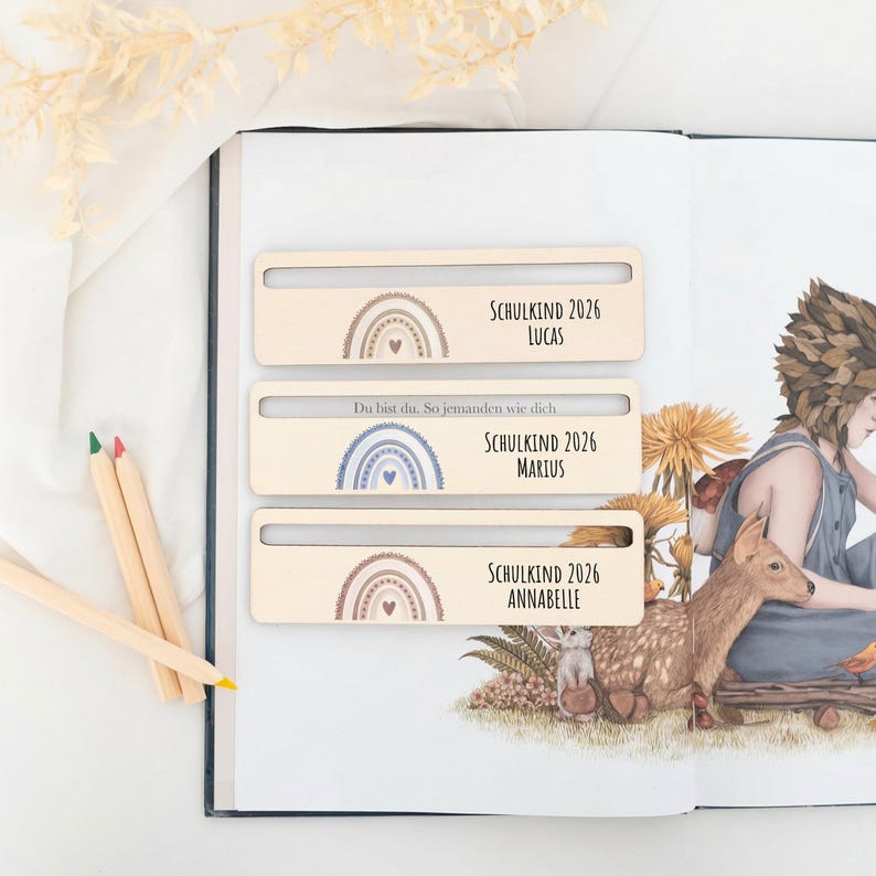 Gepersonaliseerde leesondersteuning, boekenlegger, cadeau voor de start van het schooljaar, schoolinschrijving voor meisjes, schoolinschrijving voor jongens, leesondersteuning voor kinderen afbeelding 1