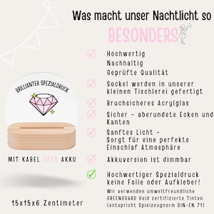 Nachtlicht personalisiert, Nachtlicht Baby, Nachtlicht Hase, Geschenk Geburt, Nachtlicht, Baby Nachtlicht, Wunderwunsch Bild 9