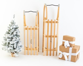 Schlitten, Holzschlitten, Holzschlitten für Kinder, Kinderschlitten, Schlitten mit Lehne, Schlitten personalisiert, Weihnachtsgeschenk