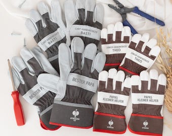 Arbeitshandschuhe personalisiert, Papa Geschenk, Geschenk Männer, Gartenhandschuh personalisiert, Geschenke für Papa