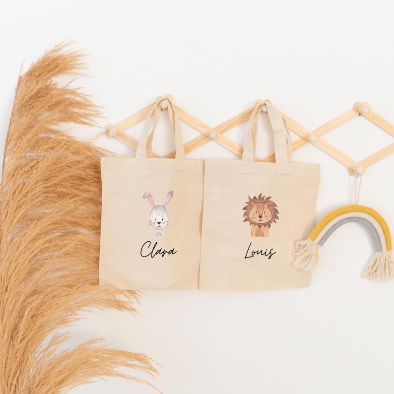 Kindergarten, personalized bags, spare clothes, children's jute bags, children's gym bags, sports bags, children's fabric bags, fabric bags image 1
