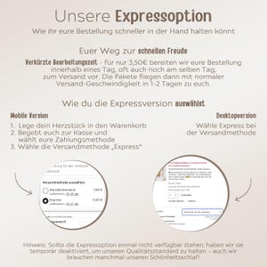 May include: A screenshot of a website showing two different ways to choose express shipping. The mobile version shows a selection box with two options: Standard Shipping and Express Shipping. The desktop version shows a selection box with the option to choose Express Shipping.