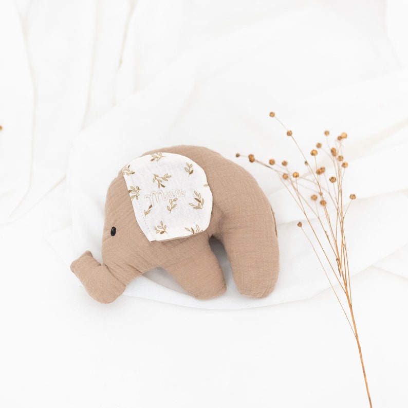 Elefant Baby, Elefant Kuscheltier, Zubehör Wickeltisch, Elefant personalisiert, Elefant Kissen, Kuscheltier Baby Bild 6