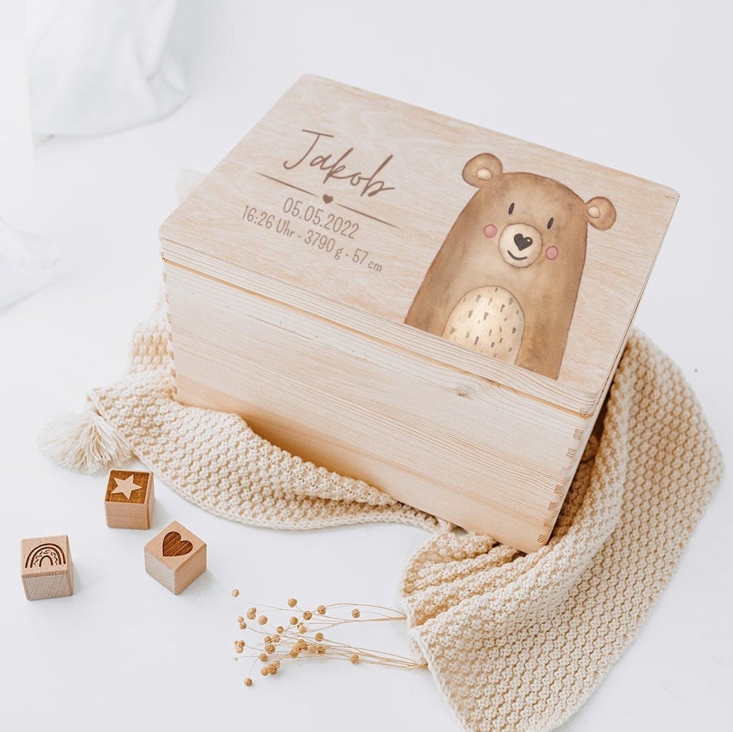 Erinnerungskiste, Erinnerungskiste Baby, Geschenk Geburt, Erinnerungsbox Baby, Taufgeschenk, Personalisiertes Geschenk Baby, Kiste Baby