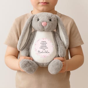 Kuscheltier, Kuscheltier personalisiert, Taufe, Babygeschenk Geburt, Kuscheltier Geburt, Personalisiertes Plüschtier, Affirmationen