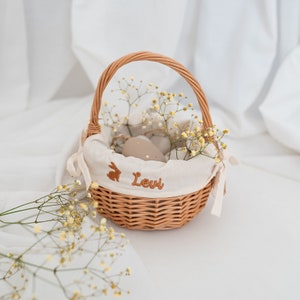 Osterkorb, Osterkörbchen personalisiert, Osternest, Easter Basket, Osterkörbchen Kinder, Personalisierter Osterkorb Creme einfarbig