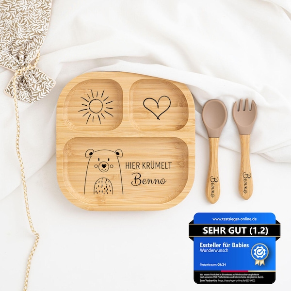 Babyteller personalisiert, Baby geschenk, Kinder Teller, Babyteller, Taufgeschenk, Kids and Baby, Teller personalisiert, Erster Geburtstag