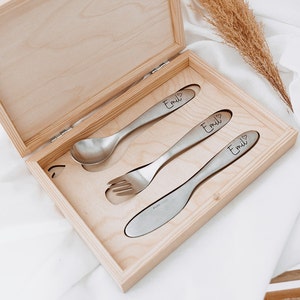 Children's cutlery with engraving, baptism, children's cutlery personalized, children's tableware, cutlery set child, cutlery engraved children 1-Besteck Set "Herz"