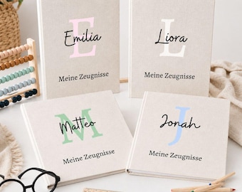 Zeugnismappe, Zeugnismappe personalisiert, Zeugnismappe Mädchen, Zeugnismappe Junge, Zeunisordner, Zeugnismappe mit Name, Einschulung