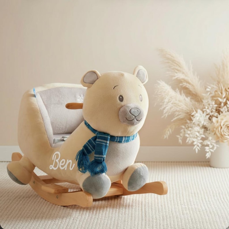 Rocking Horse, Rocking Animal, Kids and Baby, Rocking Deer, Baby Rocker, Nursery Decor, Baby Rocking Toy Bär