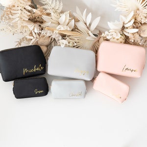 Kosmetiktasche personalisiert, Geschenk Frau, Muttertag Brautjungfer Geschenk, Personalisierte Kosmetiktasche, Kulturbeutel, Make Up Bag