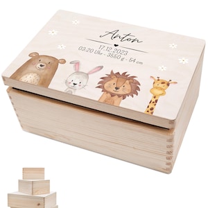 Erinnerungskiste Mädchen, Erinnerungsbox Baby, Erinnerungskiste, Babygeschenk Geburt, Holzkiste personalisiert, Erinnerungskiste Kinder XXL