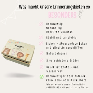 Erinnerungskiste Baby, Erinnerungskiste, Erinnerungsbox Baby, Babygeschenk Geburt, Wunderwunsch, Memory Box, Kiste Geburt immagine 6