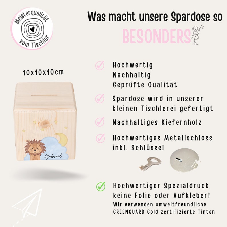 Taufe Geschenk, Baby Geschenk, Spardose Kinder, Spardose, Spardose mit Name, Spardose Holz, Kids and Baby, Geldgeschenk Geburt zdjęcie 6