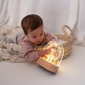 Geburt Geschenk Mädchen, Taufgeschenk Mädchen, Nachtlicht Baby, Babygeschenke, Nachtlicht Mädchen, Taufe Mädchen zdjęcie 4