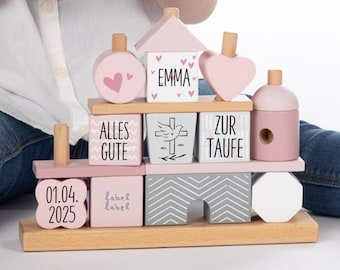 Taufgeschenk, Taufe, Geschenk zur Taufe, Taufgeschenk Mädchen, Taufe Junge, Taufgeschenk Patenkind, Steckspiel Taufe, Taufe personalisiert