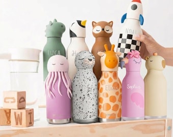 Trinkflasche Kinder, Trinkflasche, Thermoflasche, Flasche Kinder personalisiert, Kindergarten, Kindertrinkflasche, Geschenke für Kinder