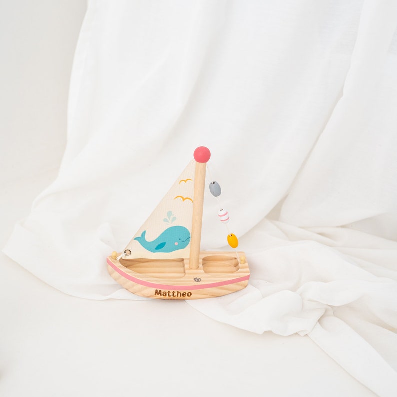 Baptism gift, bath toy, water toy, children's toy, baby toy, children's bathtub toy, sand toy Wal Segelschiff