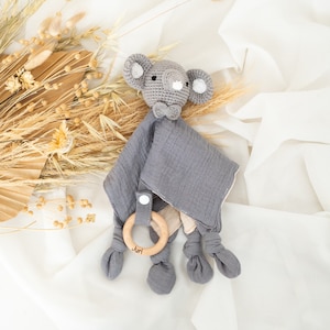 Schnuffeltuch, Schmusetuch personalisiert, Babygeschenke, Geburt, Baby, Schnuffeltuch personalisiert, Kuscheltier personalisiert Elefant